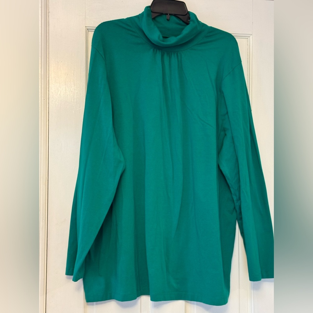Liz & Me Essentials Green Cowl Neck Sweater